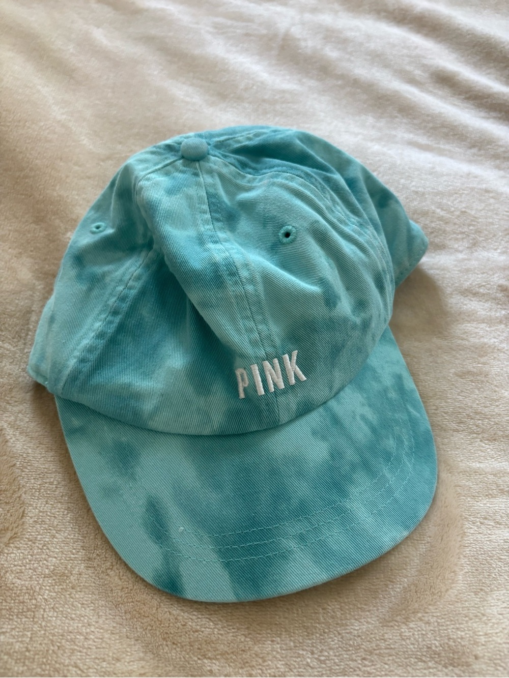 PINK Victoria's Secret Teal Tie-Dye Kids Baseball Cap
